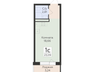 1-к. квартира, 23&nbsp;м²