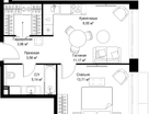 1-к. квартира, 43&nbsp;м²