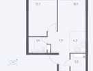 1-к. квартира, 41,8&nbsp;м²