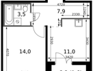 1-к. квартира, 38&nbsp;м²