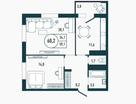 2-к. квартира, 60,2&nbsp;м²