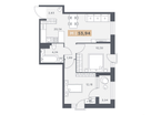 Студия, 53 м²