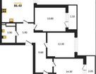 3-к. квартира, 83,1 м²