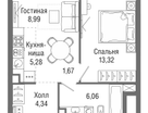 1-к. квартира, 39&nbsp;м²
