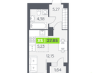 Студия, 27 м²