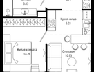1-к. квартира, 41&nbsp;м²