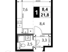 Студия, 21&nbsp;м²