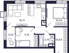 2-к. квартира, 56&nbsp;м²