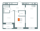 2-к. квартира, 60 м²