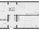 2-к. квартира, 66&nbsp;м²