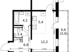 3-к. квартира, 61&nbsp;м²