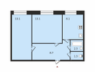 2-к. квартира, 46,6 м²