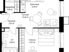 1-к. квартира, 42 м²