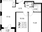 2-к. квартира, 49&nbsp;м²