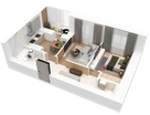 2-к. квартира, 55&nbsp;м²