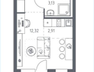 Студия, 22,7&nbsp;м²