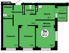 3-к. квартира, 67,1&nbsp;м²