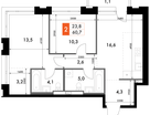 2-к. квартира, 60 м²