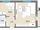 1-к. квартира, 39,5&nbsp;м²