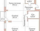 4-к. квартира, 88&nbsp;м²