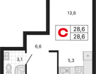 Студия, 28&nbsp;м²