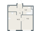 1-к. квартира, 38&nbsp;м²
