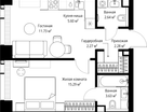 1-к. квартира, 43&nbsp;м²