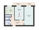 2-к. квартира, 56&nbsp;м²