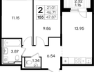 2-к. квартира, 47&nbsp;м²