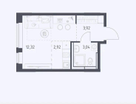 Студия, 22,5 м²