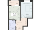 1-к. квартира, 38&nbsp;м²