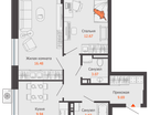2-к. квартира, 55&nbsp;м²