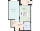 1-к. квартира, 42 м²