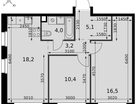 3-к. квартира, 57&nbsp;м²