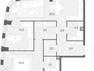 2-к. квартира, 82&nbsp;м²