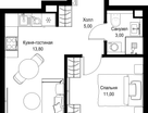 1-к. квартира, 32 м²