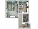 1-к. квартира, 44,4&nbsp;м²