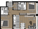 Студия, 68 м²