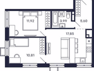2-к. квартира, 52 м²