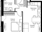 1-к. квартира, 44&nbsp;м²