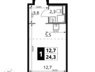 Студия, 24 м²