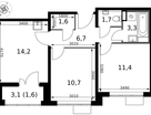 2-к. квартира, 51 м²