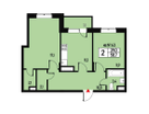 2-к. квартира, 58 м²