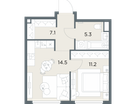 1-к. квартира, 38&nbsp;м²