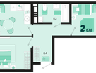 2-к. квартира, 67&nbsp;м²