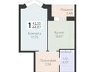 1-к. квартира, 44&nbsp;м²