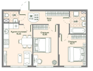 2-к. квартира, 54&nbsp;м²