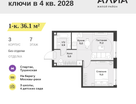 1-к. квартира, 36 м²