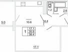 1-к. квартира, 35,9&nbsp;м²