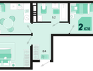 2-к. квартира, 67&nbsp;м²